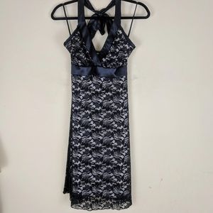 Wet Seal Black Lace Halter Dress size Small